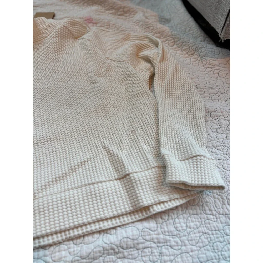 The North Face Women's White Dune Waffle Knit‎ Mock Neck Sweater Size XXL